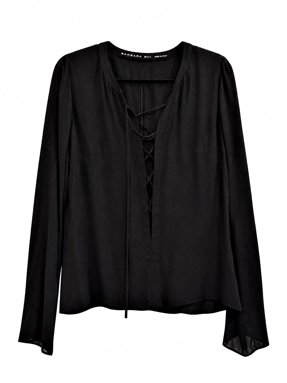 Barbara Bui défilé hiver Black Long Sleeve Sheer Blouse